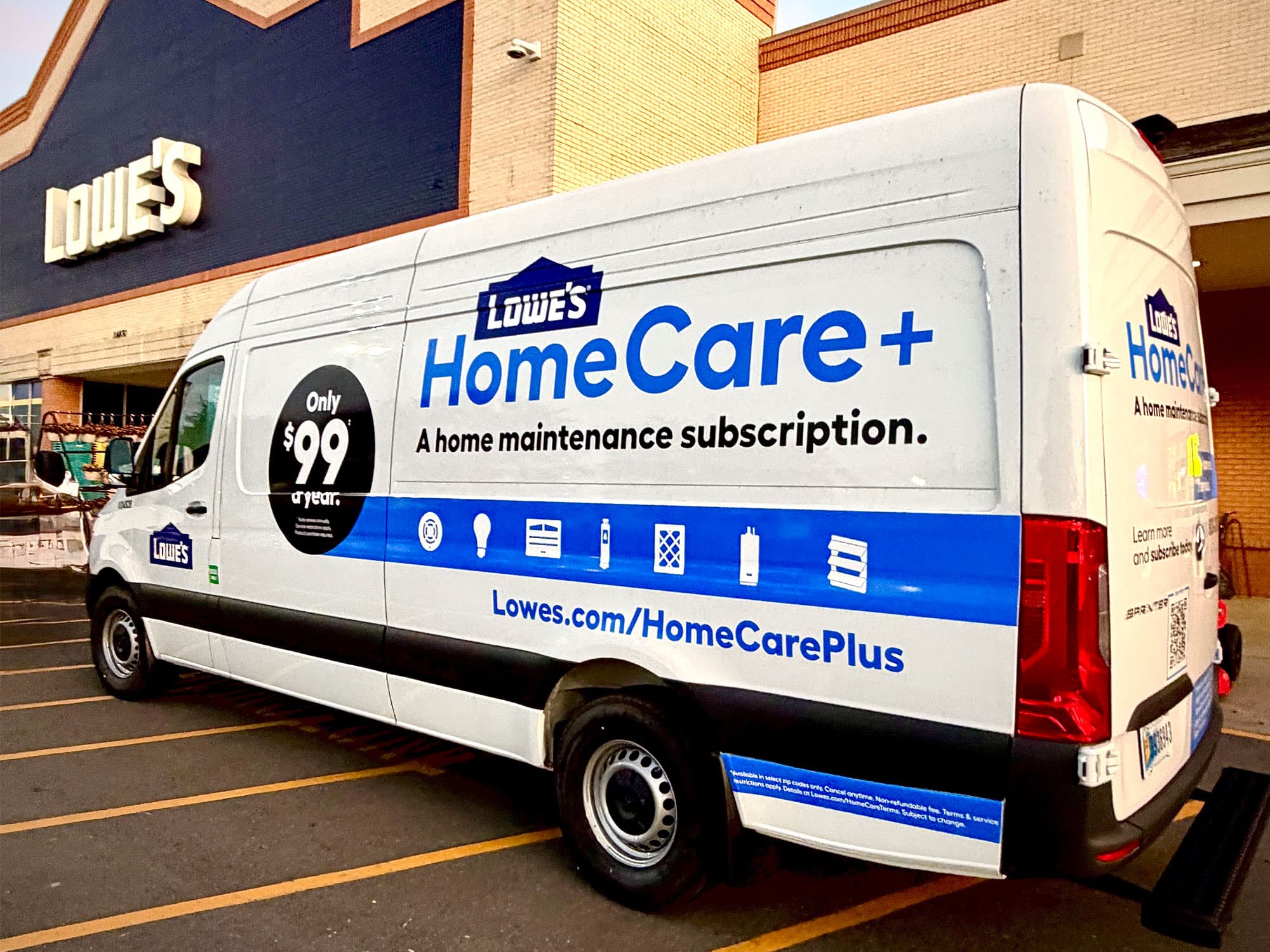Lowe's HomeCare+ service van